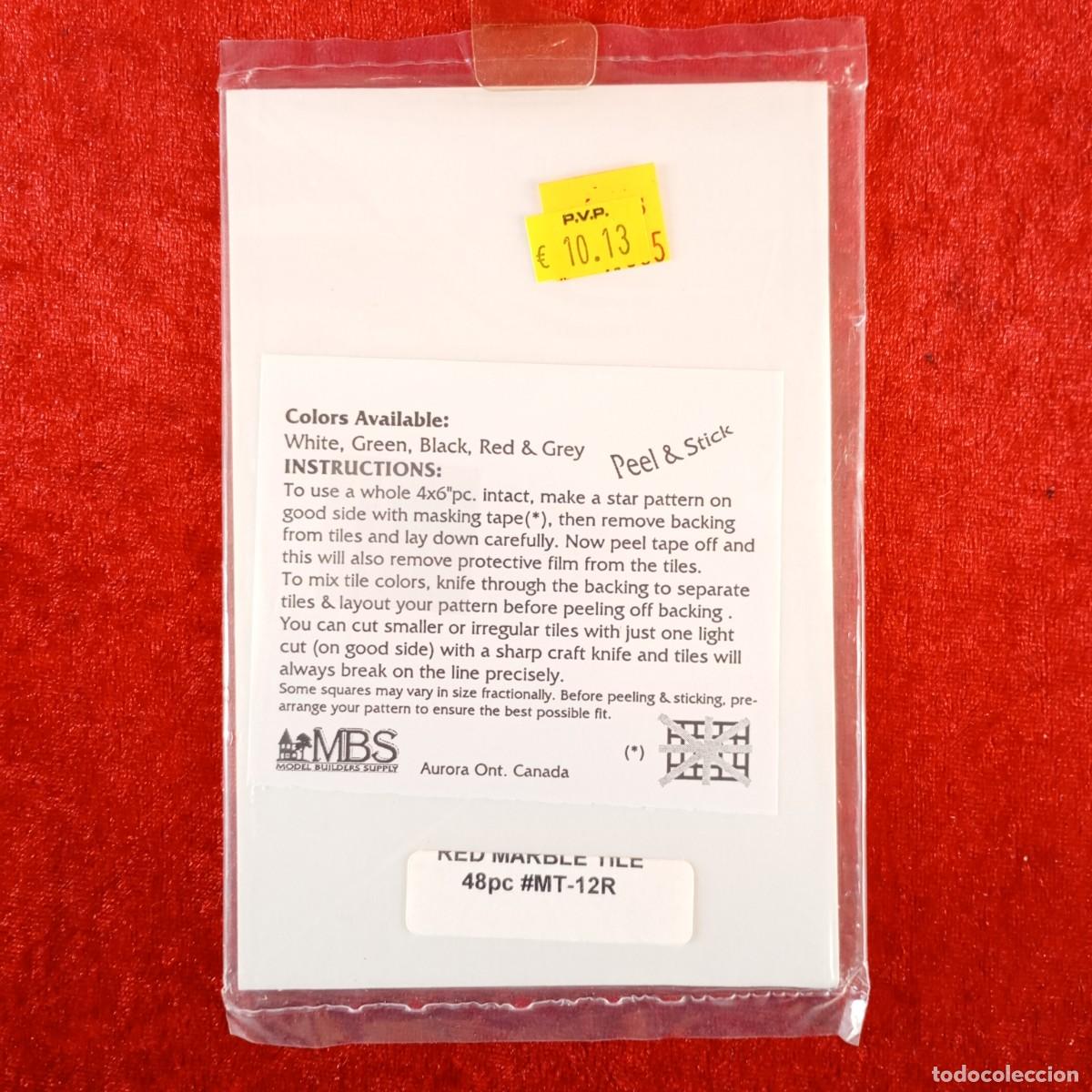 Hobbys: MODEL BUILDERS SUPPLY - RED MARBLE TILE - 48 PIEZAS - REF. #MT-12R - MODELISMO / 8333 - Foto 2