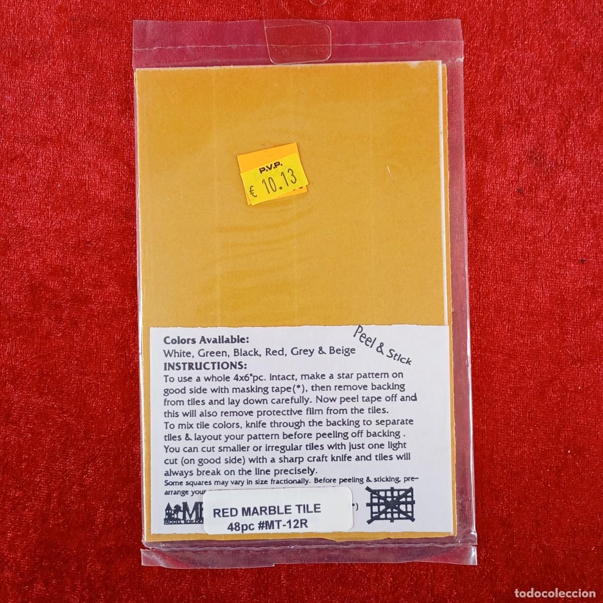 Hobbys: MODEL BUILDERS SUPPLY - RED MARBLE TILE - 48 PIEZAS - REF. #MT-12R - MODELISMO / 8334 - Foto 2