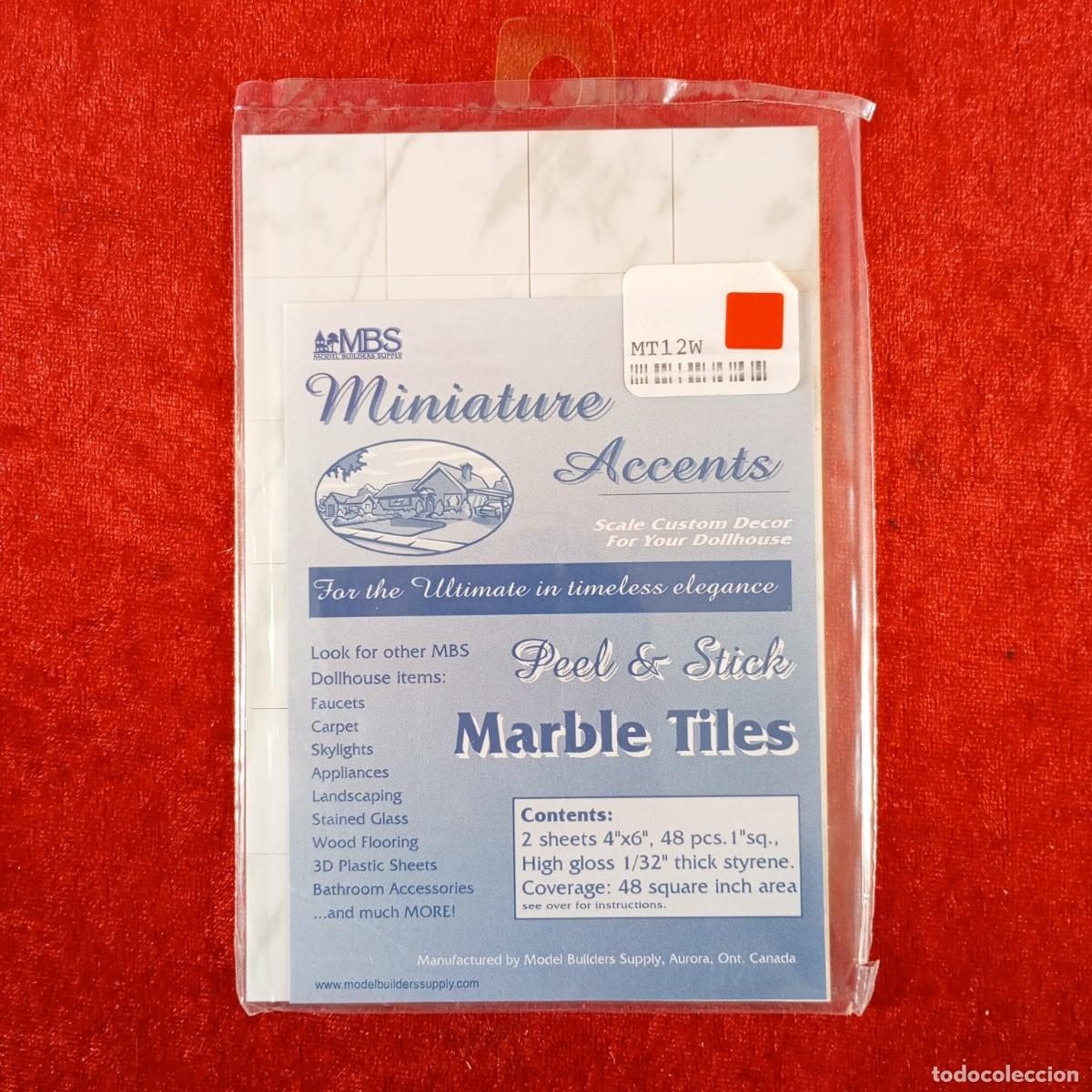 Hobbys: MODEL BUILDERS SUPPLY - WHITE MARBLE TILE - 48 PIEZAS - REF. #MT-12W - MODELISMO / 8336 - Foto 1