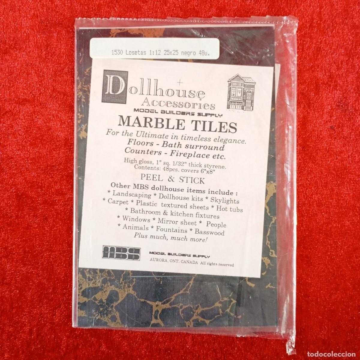Hobbys: MODEL BUILDERS SUPPLY - BLACK MARBLE TILE - 48 PIEZAS - REF. #MT-12B - MODELISMO / 8341 - Foto 1