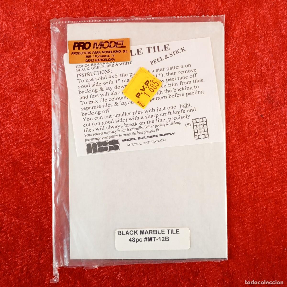 Hobbys: MODEL BUILDERS SUPPLY - BLACK MARBLE TILE - 48 PIEZAS - REF. #MT-12B - MODELISMO / 8341 - Foto 2