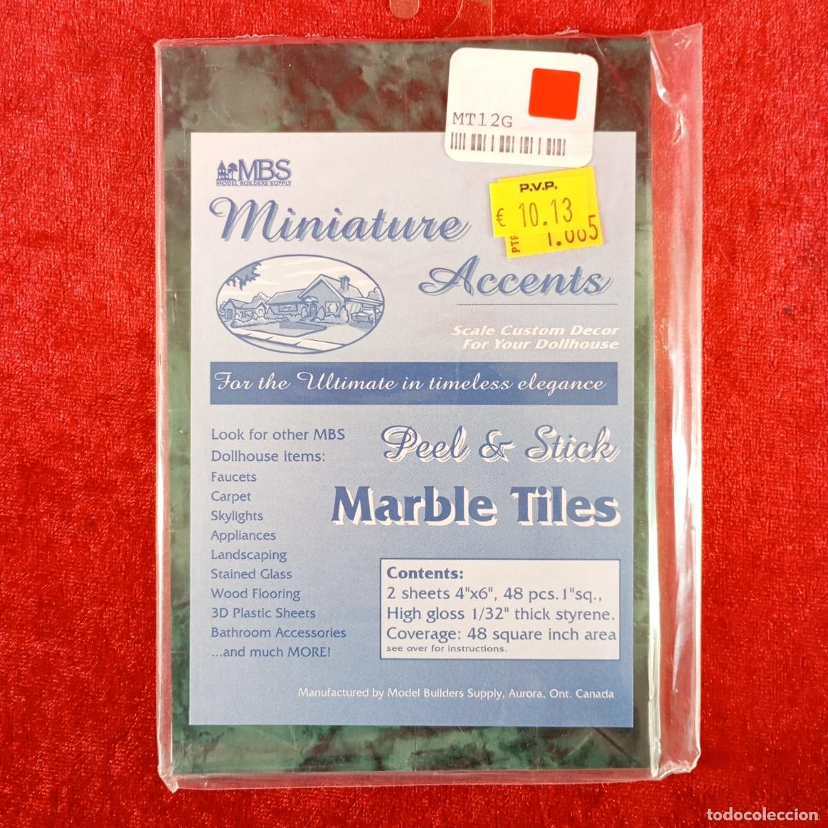 Hobbys: MODEL BUILDERS SUPPLY - GREEN MARBLE TILE - 48 PIEZAS - REF. #MT-12G - MODELISMO / 8342 - Foto 1