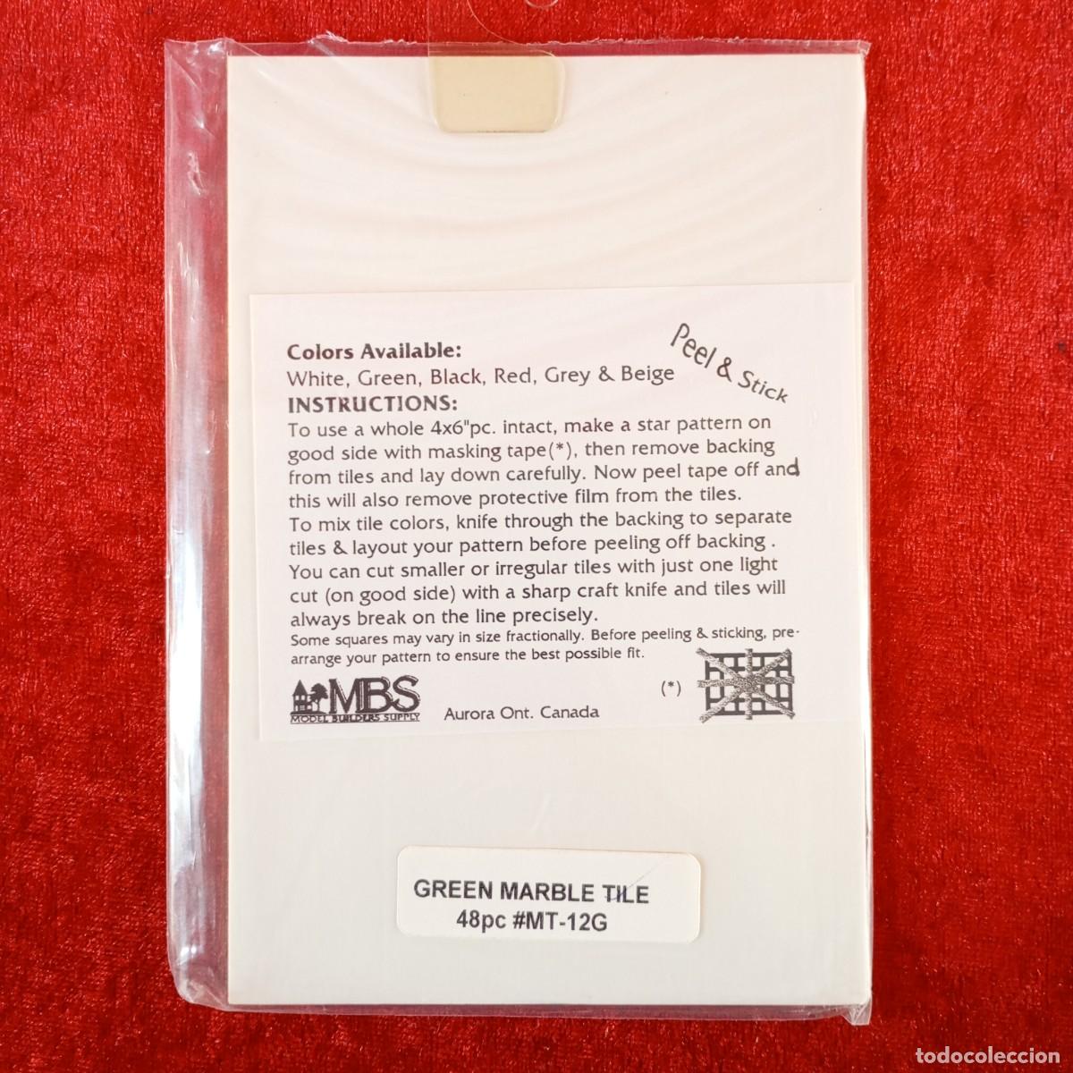 Hobbys: MODEL BUILDERS SUPPLY - GREEN MARBLE TILE - 48 PIEZAS - REF. #MT-12G - MODELISMO / 8342 - Foto 2