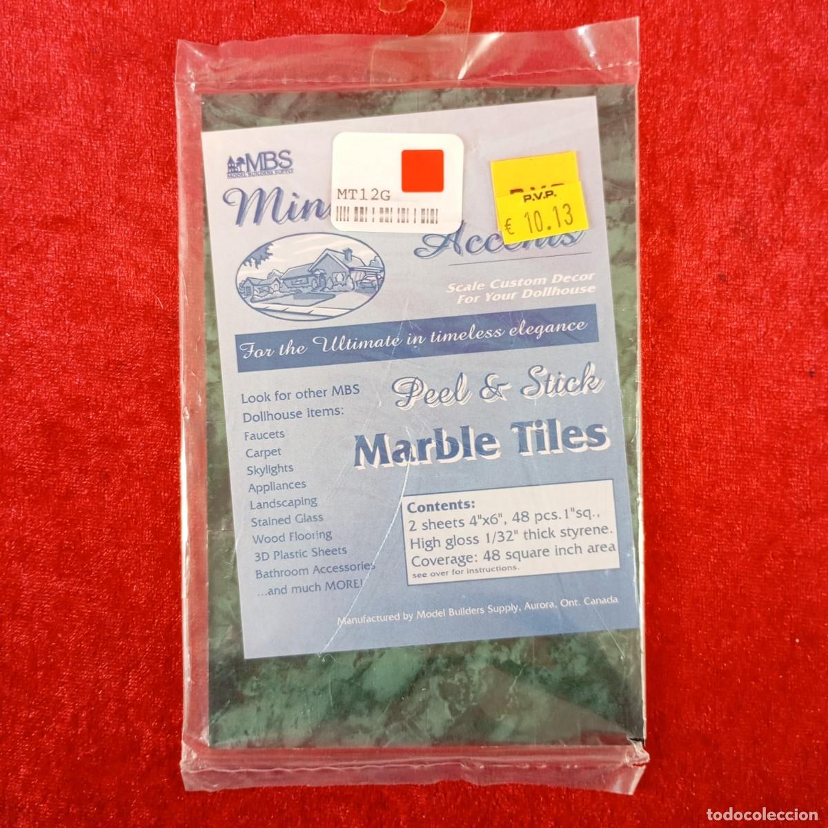 Hobbys: MODEL BUILDERS SUPPLY - GREEN MARBLE TILE - 48 PIEZAS - REF. #MT-12G - MODELISMO / 8345 - Foto 1