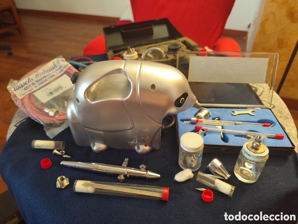 Hobbys: Mini compresor de aire port&aacute;til para aerograf&iacute;a y m&aacute;s utensilios