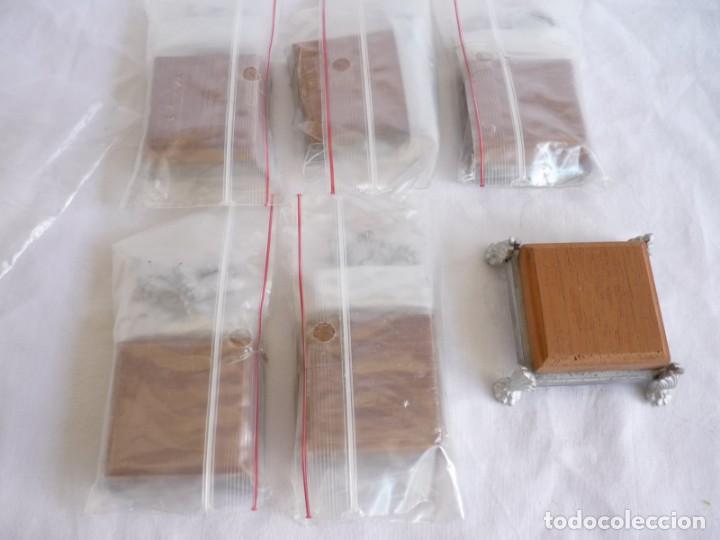 Hobbys: 6 peanas de madera con patas de plomo ornamentadas - Foto 4