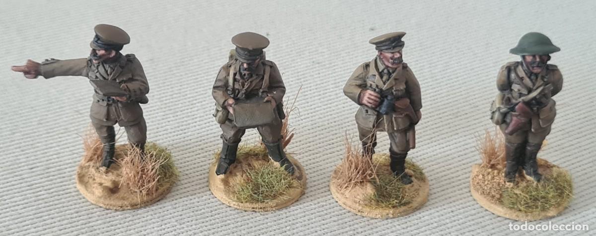Hobbys: 28mm GREAT WAR MINIATURES WWI B009 4 BRITISH COMMAND GROUP PRO PAINTED - Foto 1