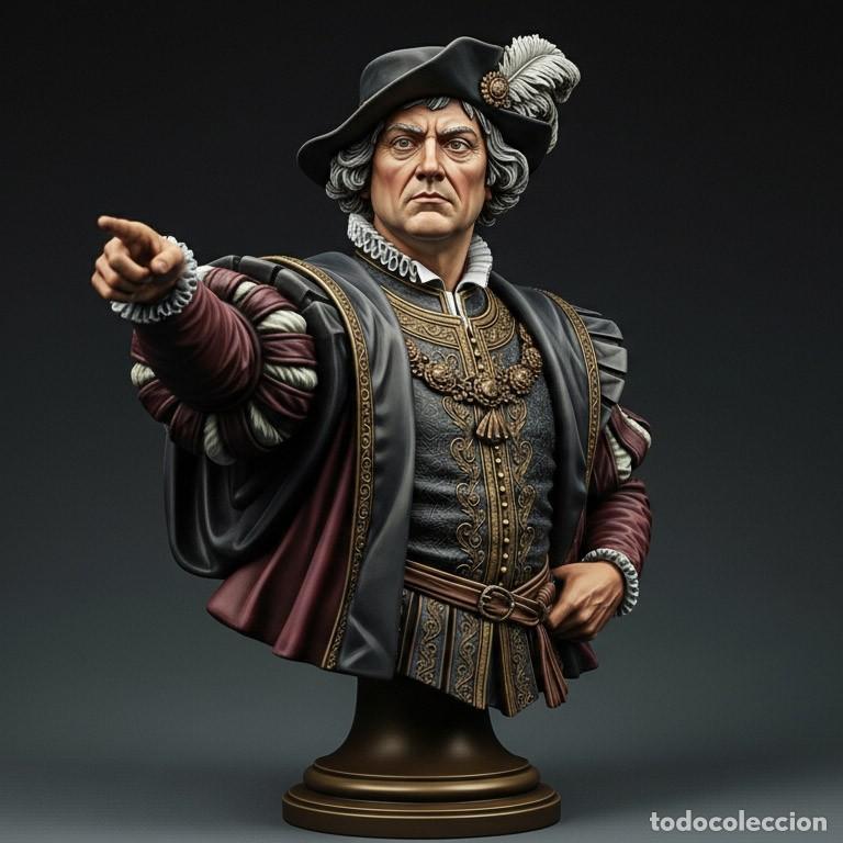Hobbys: CRIST&Oacute;BAL COL&Oacute;N. BUSTO 200 MM. ART GIRONA. - Foto 1