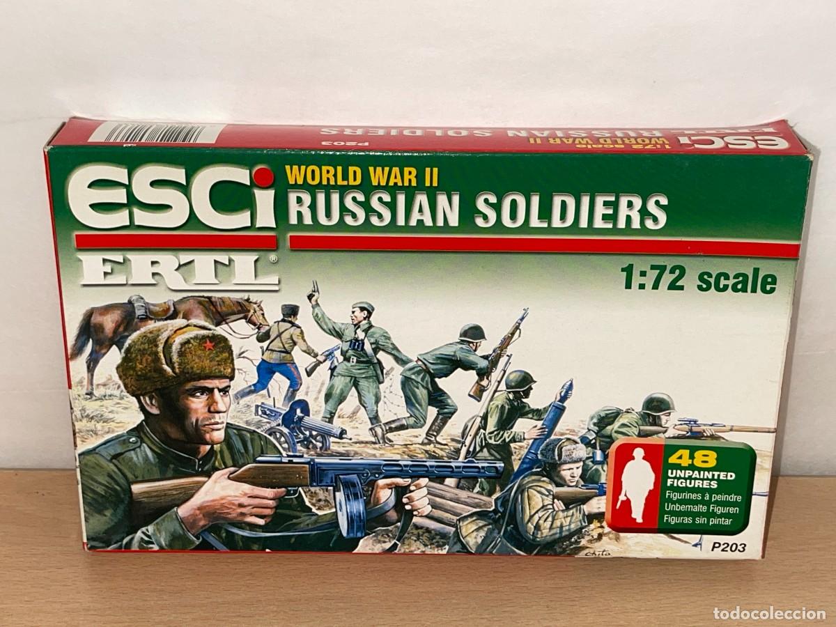 Hobbys: 2- Esci Ertl World War Two Russian Soldiers Ref. P203 caja soldados escala 1/72 ej&eacute;rcito ruso WWII