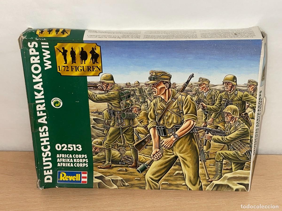 Hobbys: 3- Revell WWII Afrika Korps Ref. 02513 caja soldados escala 1/72 German Afrikakorps Desert Army 2&ordf;GM