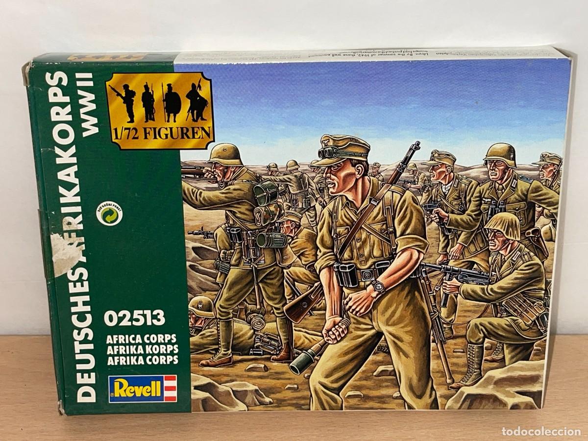 Hobbys: 4- Revell WWII Afrika Korps Ref. 02513 caja soldados escala 1/72 German Afrikakorps Desert Army 2&ordf;GM