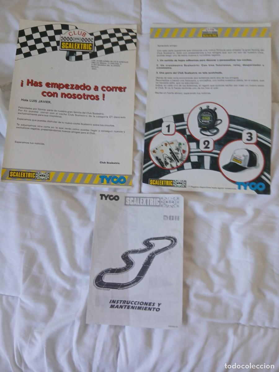 Hobbys: Documentaci&oacute;n original del Club Scalextric Tyco, compuesta por dos cartas de bienvenida y un manual