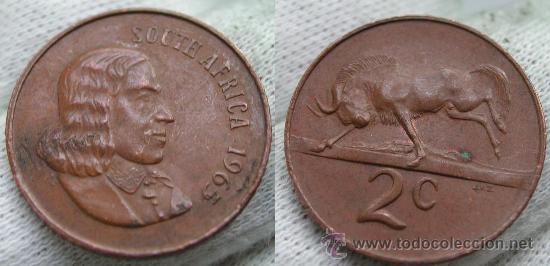 Old Coins of Africa: SUD&Aacute;FRICA SURAFRICA SUID AFRIKA -  2 CENTS 1965