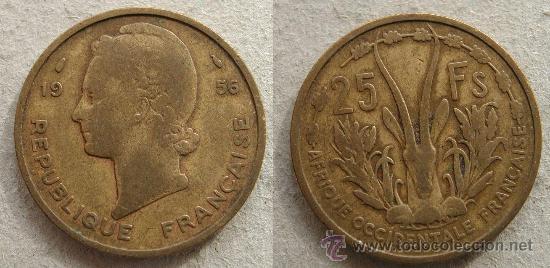Old Coins of Africa: AFRICA OCCIDENTAL FRANCESA - 25 FRANCOS - 25 FRANCS - 1956