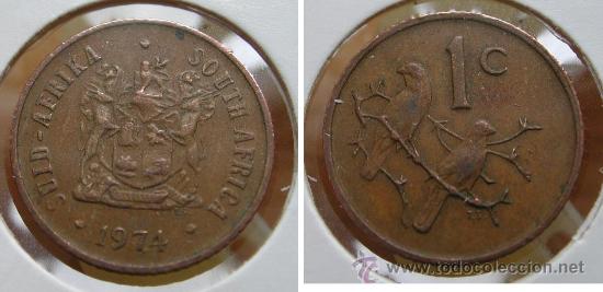 Alte M&uuml;nzen aus Afrika: SUDAFRICA 1 CENT 1974 --- SOUTH AFRICA