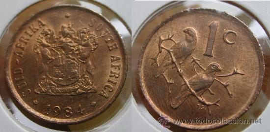 Alte M&uuml;nzen aus Afrika: SUDAFRICA 1 CENT 1984 --- SOUTH AFRICA