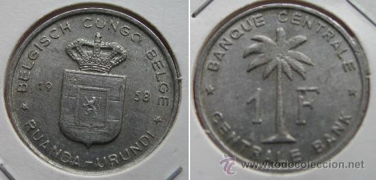 Monete antiche di Africa: RUANDA URUNDI - CONGO BELGA 1 FRANC 1958
