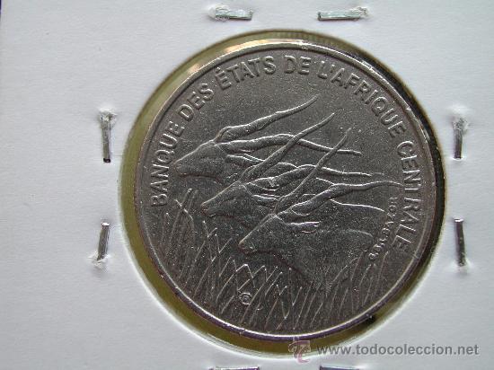 Moedas antigas de &Aacute;frica: ESTADOS DEL AFRICA CENTRAL 100 FRANCOS 1998