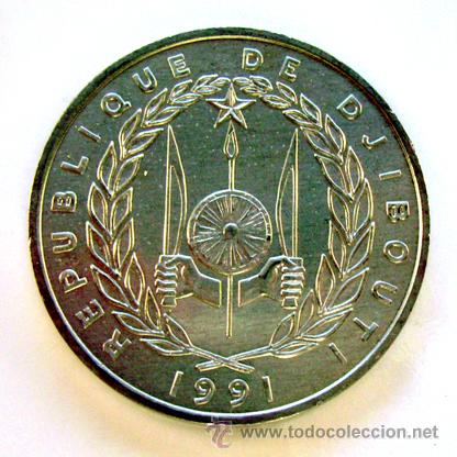 Old Coins of Africa: MONEDAS DEL MUNDO . DJIBOUTI . 5 FRANCS 1991 . SIN CIRCULAR