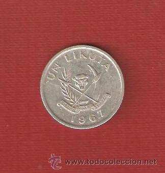 Monedas antiguas de &Aacute;frica: 1 likuta. 1967. congo - Foto 2