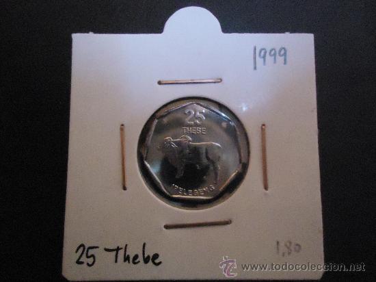 Old Coins of Africa: N43 BOTSUANA 25 Thebe 1999