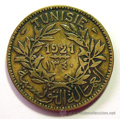 Old Coins of Africa: MONEDAS DEL MUNDO . TUNEZ . 2 FRANCS 1921