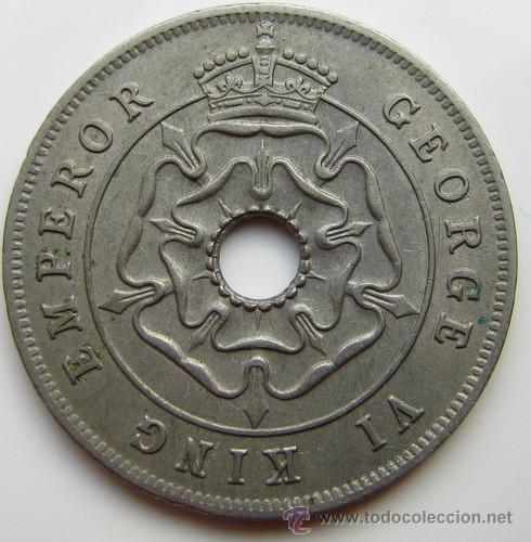 Old Coins of Africa: 1 PENIQUE PENNY DE RODESIA RHODESIA DE 1937 DE GEORGE JORGE VI. .MBC. KM # 8