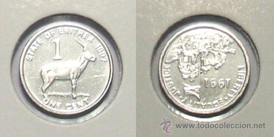 Monedas antiguas de &Aacute;frica: KM# 43 - Eritrea - 1 Cent - 1997 - (Sin circular) - Foto 1