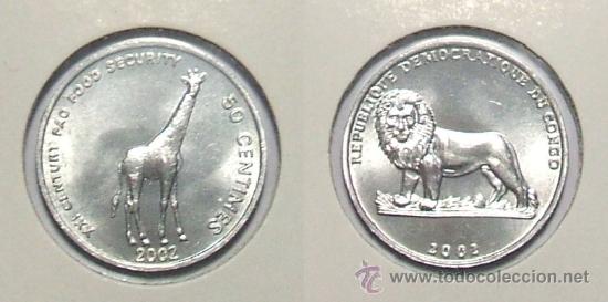 Monnaies anciennes d'Afrique: KM# 78 - R. D. del Congo - 5 Cents - 2002 - (Sin circular)