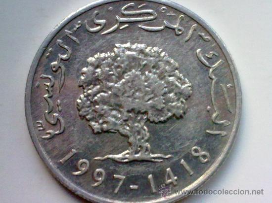 Monedas antiguas de &Aacute;frica: TUNEZ 5 MILLIMS 1997 - Foto 1