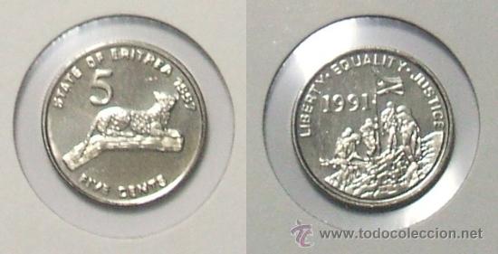 Monedas antiguas de &Aacute;frica: KM# 44 - Eritrea - 5 Cent - 1997 - (Sin circular). - Foto 1