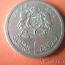 Monedas antiguas de África: AFRICA-MONEDA DE MARRUECOS-1 DIRHAM-1973/1394-25 MM.D-.