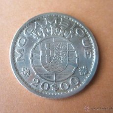 Monedas antiguas de África: Aª MONEDA-MOZAMBIQUE-20 ESCUDOS-PLATA-1955-31 MM.D-BUEN ESTADO-.