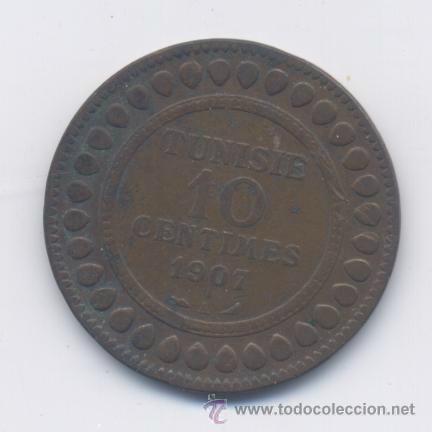 Monedas antiguas de &Aacute;frica: TUNEZ- 10 CENTIMES- 1907 - Foto 1