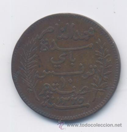 Monedas antiguas de &Aacute;frica: TUNEZ- 10 CENTIMES- 1907 - Foto 2