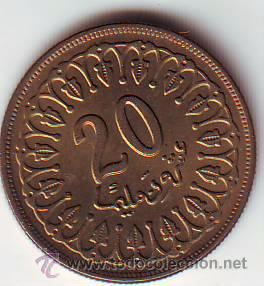 Old Coins of Africa: TUNEZ 20 MILLIM 1983.MBC.VER FOTO ADICIONAL.(182).
