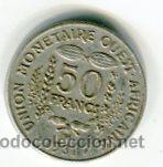 Monnaies anciennes d'Afrique: CINCUENTA (50) FRANCOS BANCO CENTRAL AFRICA DEL OESTE A&Ntilde;O 1981