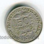 Old Coins of Africa: CINCUENTA (50) FRANCOS BANCO AFRICA DEL OESTE A&Ntilde;O 1976