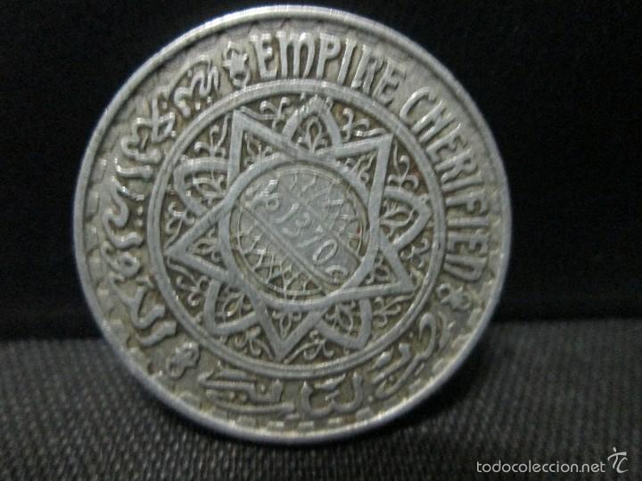 Monedas antiguas de &Aacute;frica: 5 francos maroc cherifien - Foto 2
