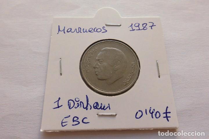 Monedas antiguas de &Aacute;frica: Marruecos 1 Dirham 1987 - Foto 1