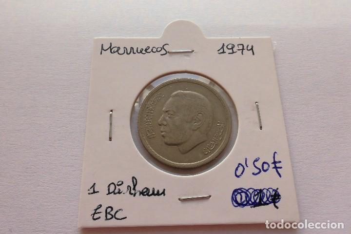 Monedas antiguas de &Aacute;frica: Marruecos 1 Dirham 1974 - Foto 1