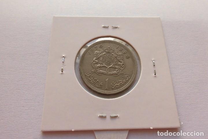 Monedas antiguas de &Aacute;frica: Marruecos 1 Dirham 1974 - Foto 2