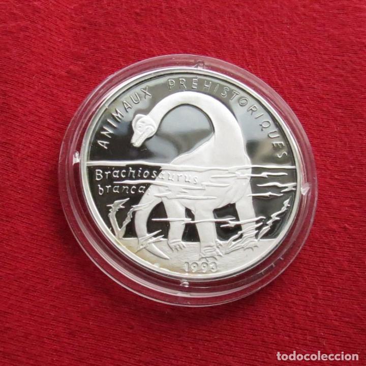 Monedas antiguas de &Aacute;frica: Congo 1000 francos 1993 brachiosaurus - Foto 1