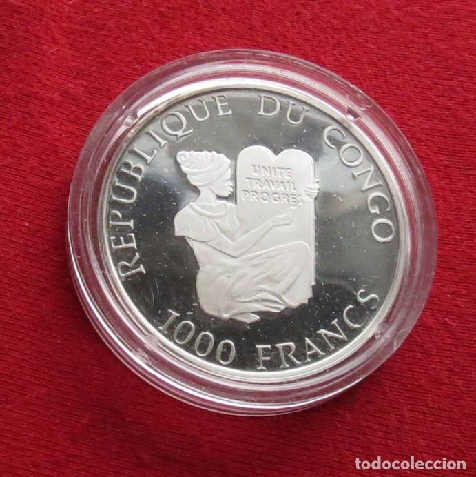 Monedas antiguas de &Aacute;frica: Congo 1000 francos 1993 brachiosaurus - Foto 2