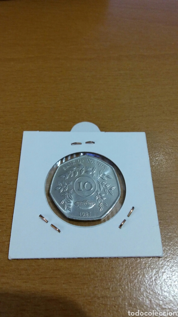 Monedas antiguas de &Aacute;frica: Moneda de Uganda 10 Siri 1987 - Foto 2