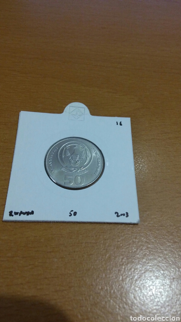Monedas antiguas de &Aacute;frica: Moneda de rwanda 50 m. 2003 - Foto 2