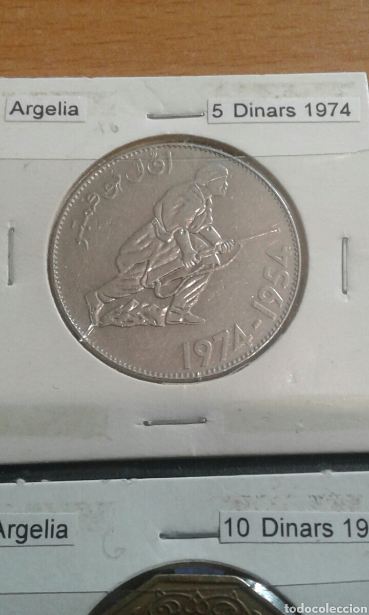 Monedas antiguas de &Aacute;frica: Algeria 5 d inars 1974 sc - Foto 1