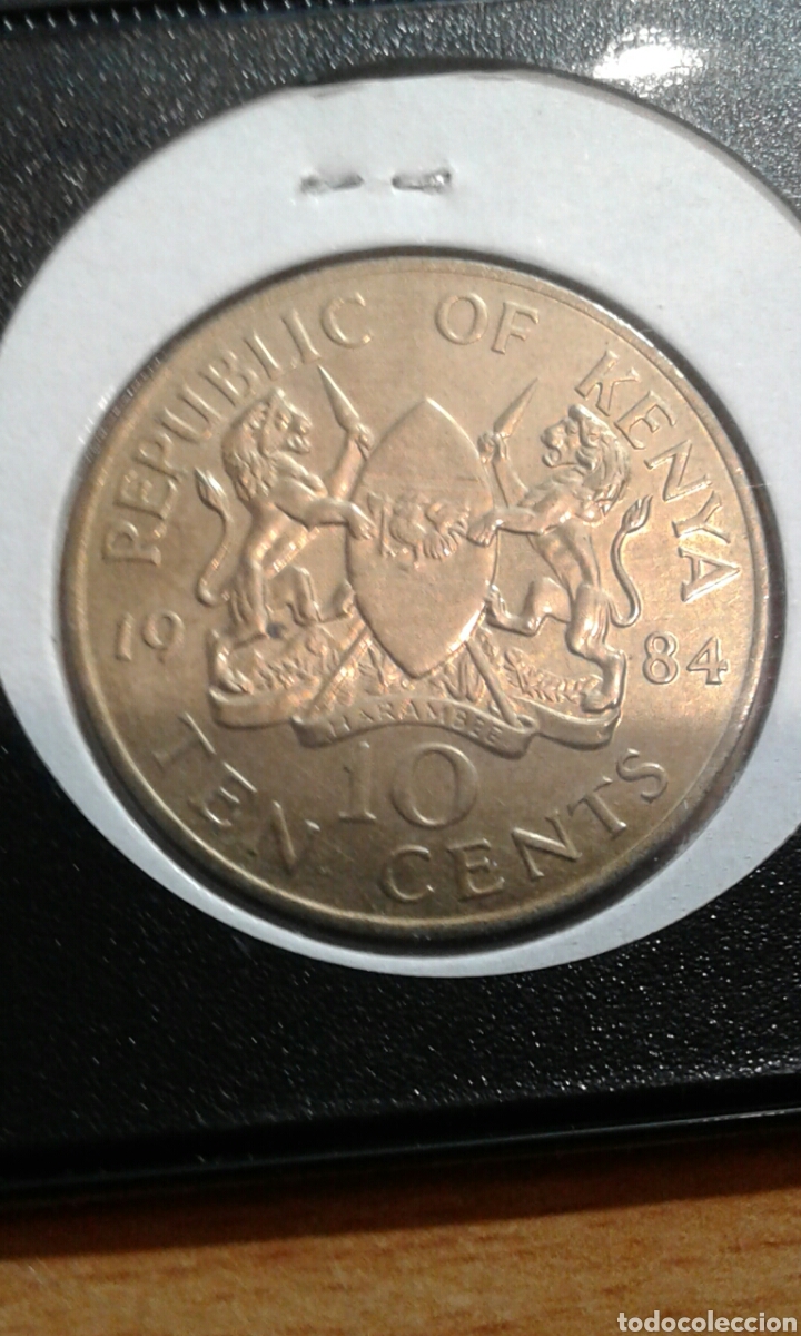 Monedas antiguas de &Aacute;frica: Kenia 10 cent 1984 sc - Foto 2