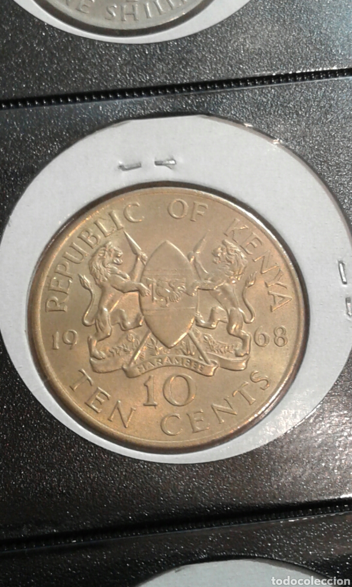 Monedas antiguas de &Aacute;frica: Kenia 10 cent 1968 sc - Foto 2