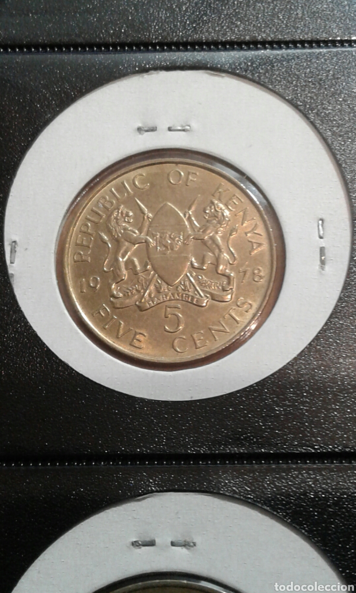 Monedas antiguas de &Aacute;frica: Kenia 5 cent 1978 sc - Foto 2